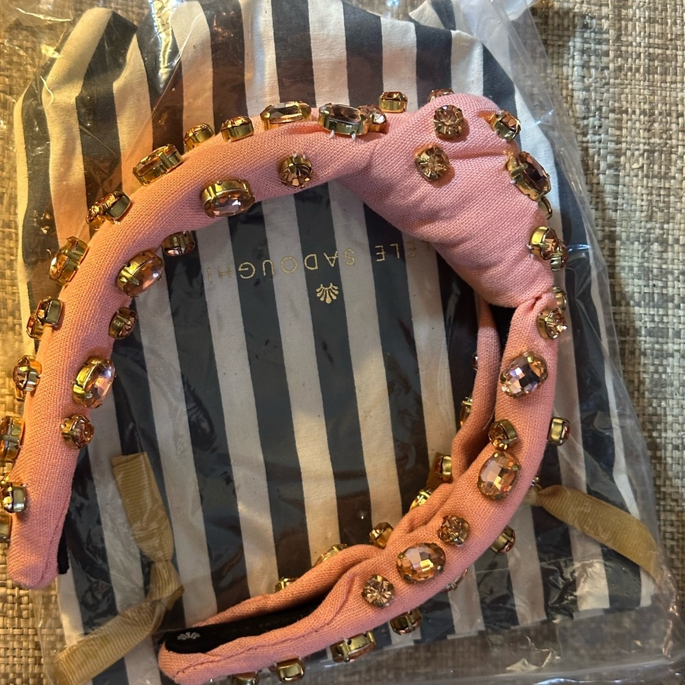 Lele Sadoughi coral Embellished Headband